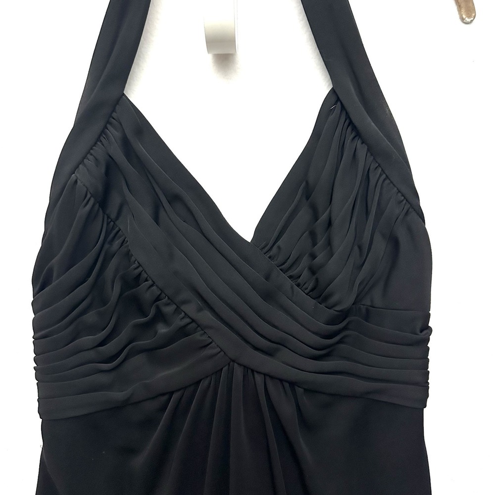 Vtg Tadashi S Small Halter Sweetheart V Neck Wrapped Cocktail Party Dress LBD
